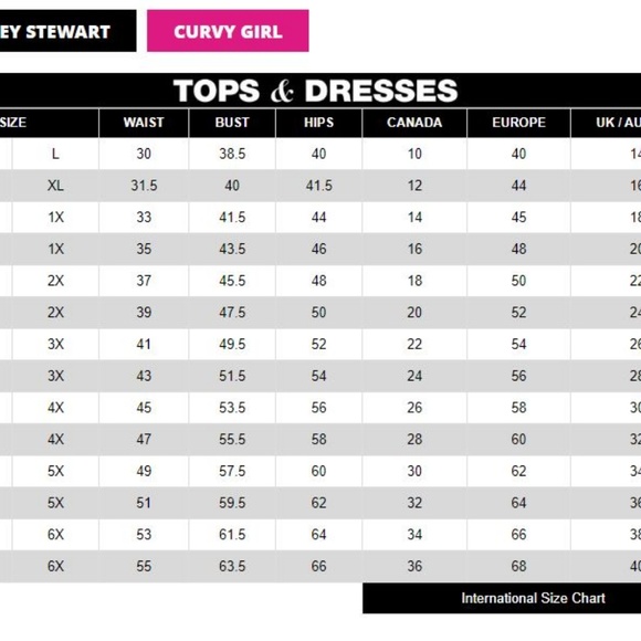 Stewart Size Chart